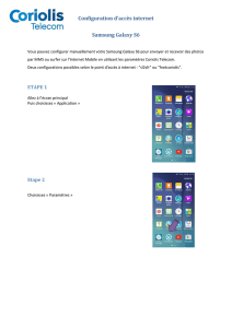 Configuration d`accès internet Samsung Galaxy S6