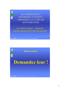 Le point de vue du patient par Michel COULOMB