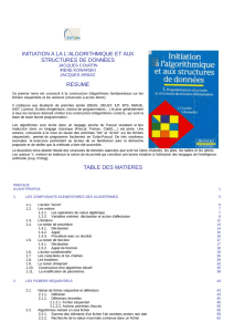 initiation a la l`algorithmique et aux structures de donnees