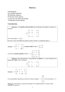Matrices. - Thierry Sageaux