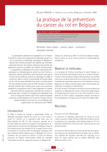 La pratique de la prévention du cancer du col en Belgique