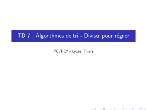 TD 7 : Algorithmes de tri