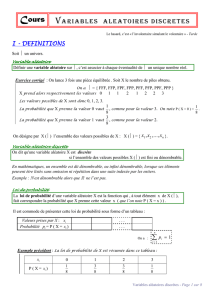 PROBABILITES - Variables aleatoires discretes