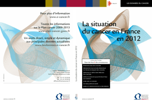 La situation du cancer en France en 2012