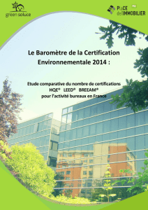 Le Baromètre de la Certification Environnementale