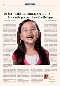 De l`orthodontie curative vers une orthodontie préventive et