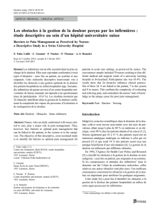 Les obstacles à la gestion de la douleur perçus par les infirmières