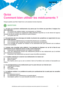 Quizz Comment bien utiliser les médicaments