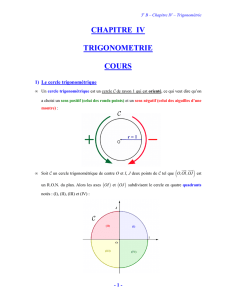 Chapitre 4 : Trigonométrie