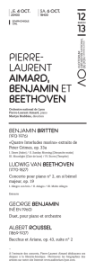 Pierre- Laurent AimArd, BenjAmin et Beethoven