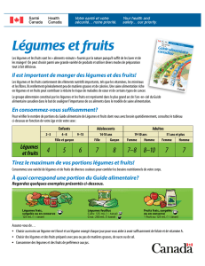 Légumes et fruits - Publications du gouvernement du Canada