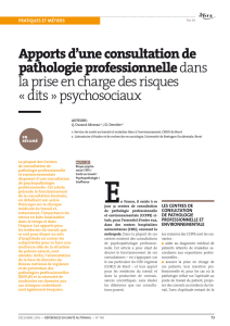 Apports d`une consultation de pathologie professionnelle dans la