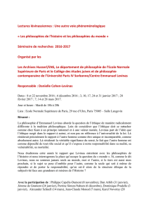Lectures lévinassiennes - UMR 8547