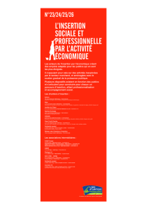 l`insertion sociale et professionnelle par l`activité