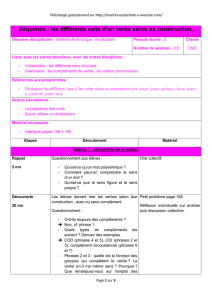 Séquence : les différents sens d`un verbe selon sa - E