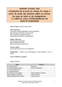 L`évaluation de la prise en charge du risque a priori de chute des