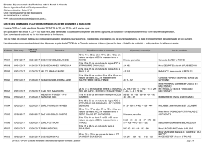 LISTE DES DEMANDES D`AUTORISATIONS D`EXPLOITER