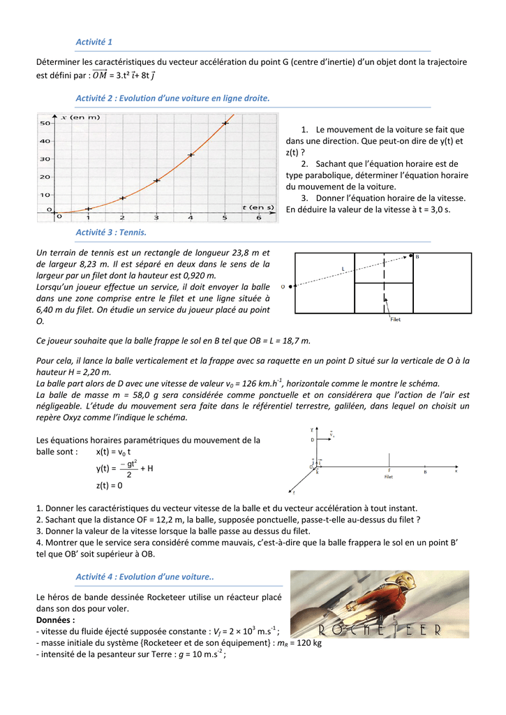 Activite 1 Determiner Les Caracteristiques Du Vecteur Acceleration Du