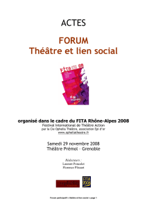 Actes forum Théâtre et Lien social