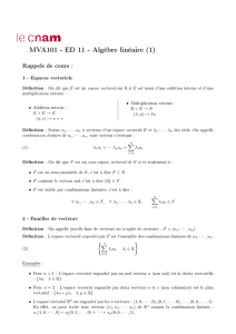 MVA101 - ED 11 - Algèbre linéaire (1)