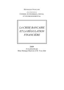 la crise bancaire et la régulation financière