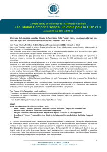 « Le Global Compact France, un atout pour la COP 21 »