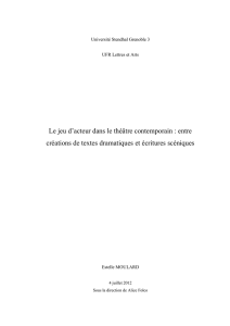 Le jeu d`acteur dans le théâtre contemporain : entre créations de