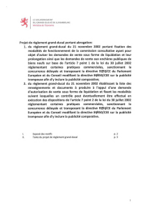 Texte du projet de règlement grand-ducal