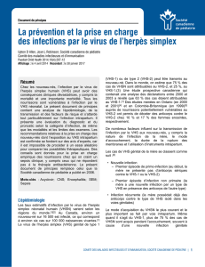 La prévention et la prise en charge des infections par le virus de l