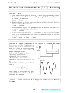 Les oscillations libres d`un circuit (R,L,C)