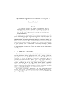 Qui cr&Atilde;&copy;era le premier calculateur intelligent