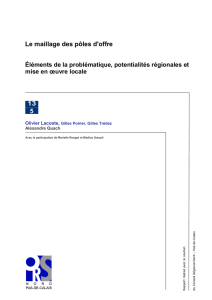 Le maillage des pôles d`offre - Observatoire Régional de la Santé