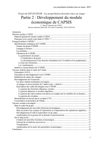 Partie 2 : Développement du module économique de CAPSIS