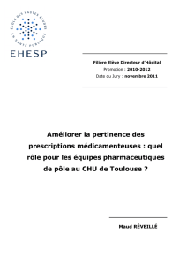 Améliorer la pertinence des prescriptions médicamenteuses: quel