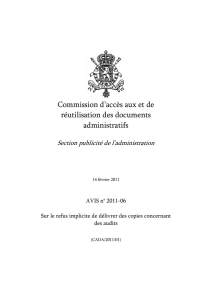 Commission d`accès aux et de réutilisation des documents