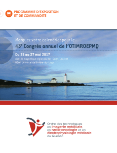 43e Congrès annuel de l`OTIMROEPMQ Du 25 au 27 mai 2017