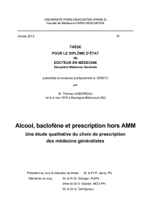 Alcool, baclofène et prescription hors AMM