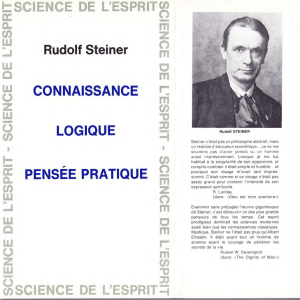 Rudolf Steiner CONNAISSANCE LOGIQUE PENSÉE - Lenculus-le