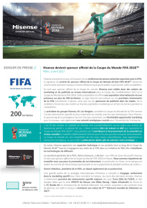 Hisense devient sponsor officiel de la Coupe du Monde FIFA