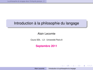 Introduction à la philosophie du langage