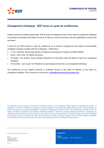 Changement climatique : EDF lance un cycle de conférences