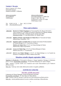 CV en ligne - Institut des Sciences Chimiques de Rennes