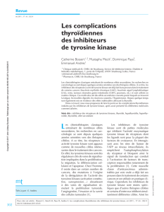 Les complications thyroïdiennes des inhibiteurs de tyrosine kinase