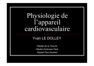 Physiologie de l`appareil cardiovasculaire