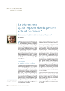 La dépression : quels impacts chez le patient atteint de