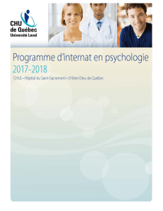 Programme d`internat en psychologie du CHU de Québec