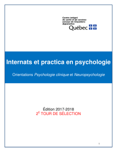 Recueil de stages en psychologie CISSS-CA 2017-2018