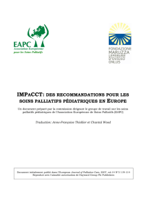 IMPaCCT : des recommandations pour les soins palliatifs