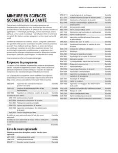 Mineure en sciences sociales de la santé