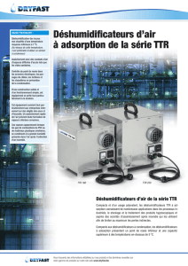Déshumidificateurs d`air à adsorption de la série TTR